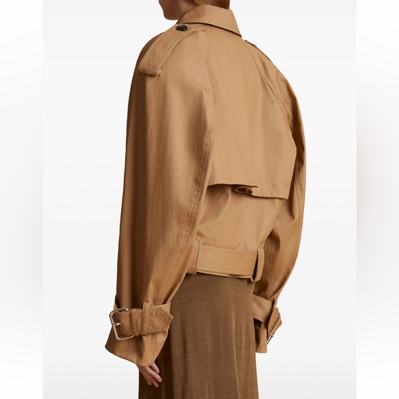 Khaite Hammond Cropped Trench Jacket Khaki M NWT $2,900 - Picture 3 of 9